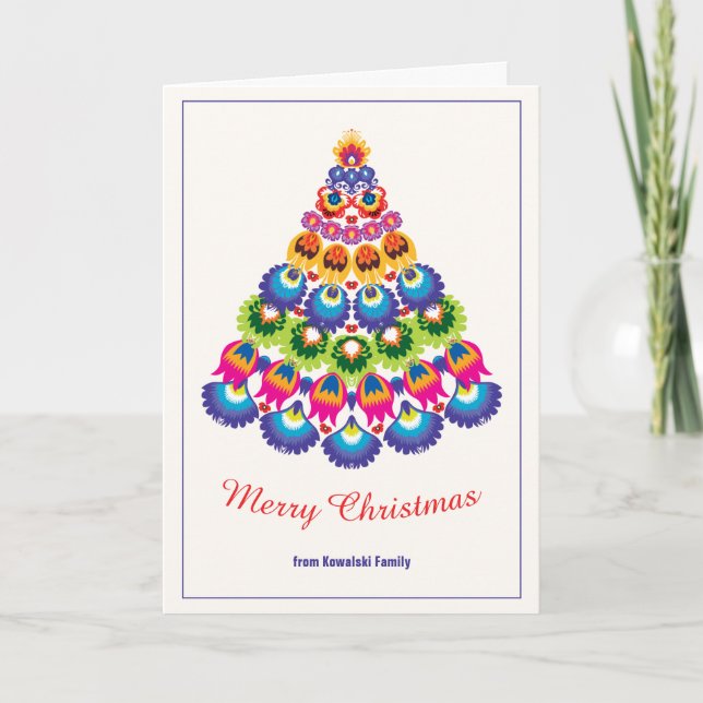 🎄Christmas tree - folklore style Card (Front)