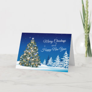 Christmas Tree Forest Snow Holiday Card