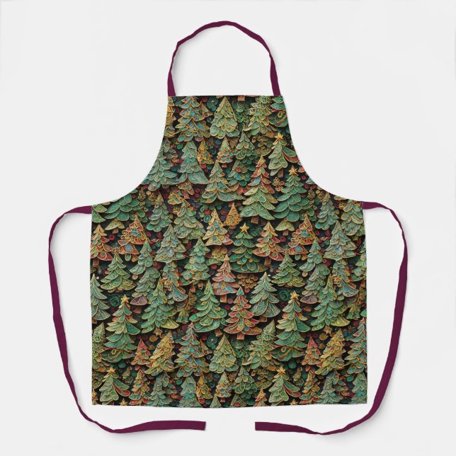 Christmas Tree Forest Whimsey  Apron (Front)