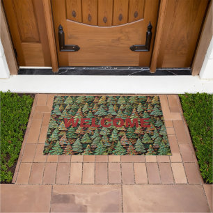 Christmas Tree Forest Whimsey Doormat