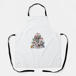 Christmas Tree French Bulldogs Frenchie French Bul Apron