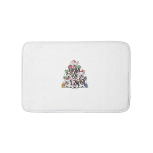 Christmas Tree French Bulldogs Frenchie French Bul Bath Mat