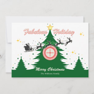 Christmas Tree French Roulette Casino Style Holiday Card