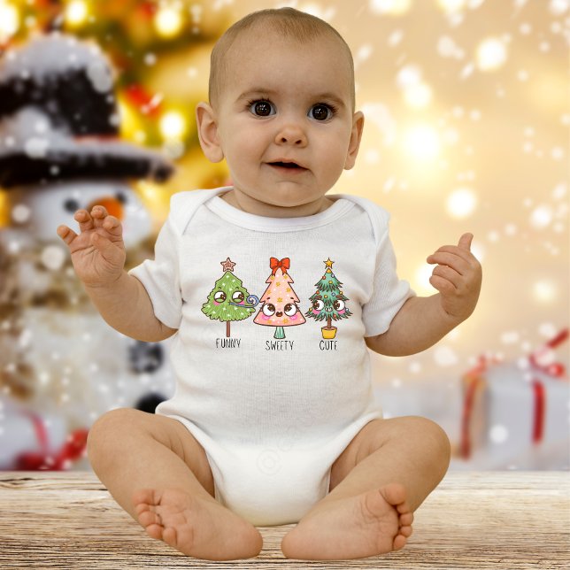 Christmas Tree Funny Baby Bodysuit (Creator Uploaded)