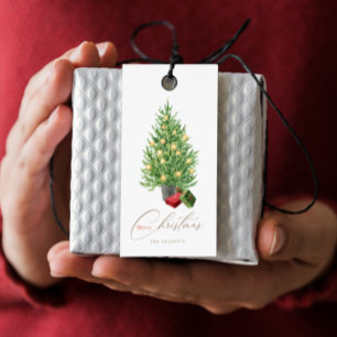 Christmas Tree & Garland Holiday Party Gift Tags