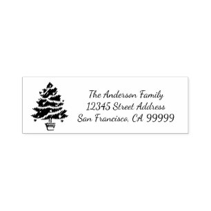 Christmas Tree Garland - Self Inking Address Stamp