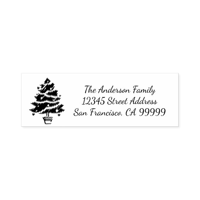 Christmas Tree Garland - Self Inking Address Stamp (Design)