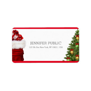 Christmas Tree Gifts Elegant Modern Template Label