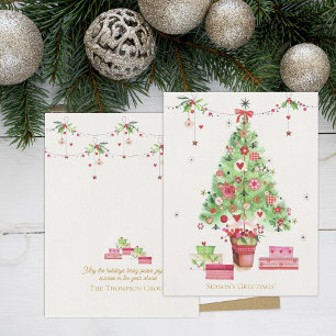 Christmas Tree & Gifts Festive  Corporate Holiday Postcard
