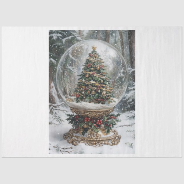 Christmas Tree Globe Tissue Paper (Front)