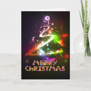 Christmas Tree Glowing Cristmas Greeting Card #13
