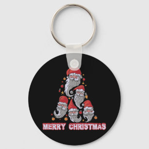 Christmas Tree Gnomes Santa Hat Key Ring