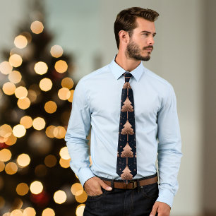 Christmas Tree Gold & Black Christmas Tie