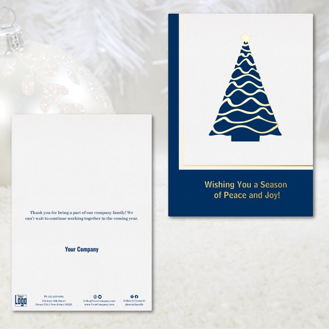 Christmas Tree Gold Foil Business Holiday Card (Christmas Tree Gold Foil Business Holiday Card)