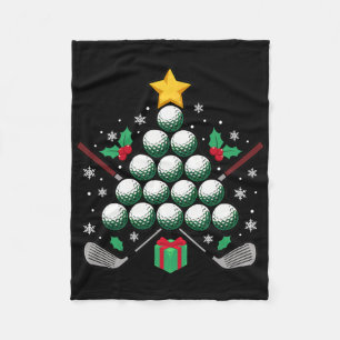 Christmas Tree Golf Ball Equipment Golfing Sport L Fleece Blanket