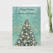 Christmas Tree Grandparents Photo Greeting Card