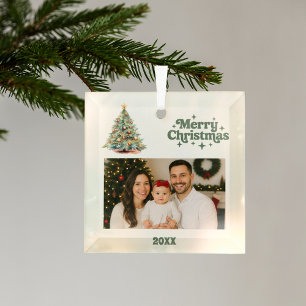 Christmas tree green photo glass tree decoration