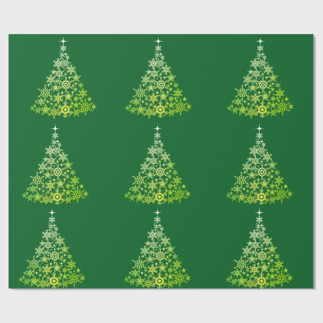 Christmas Tree Green Wrapping Paper (Flat)