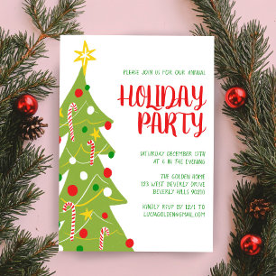 Christmas Tree Hand Drawn Holiday Party CUSTOM Invitation