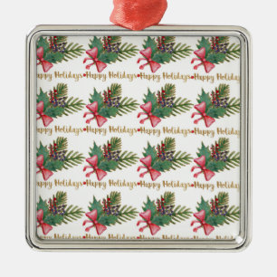 Christmas Tree Handprint Art Metal Ornament