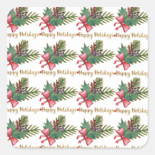 Christmas Tree Handprint Art Square Sticker