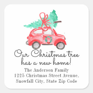 Christmas Tree Has A New Home Address Label Moving