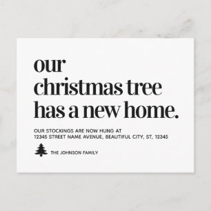 Christmas Tree Has New Home Address Holiday Moving Announcement Postcard