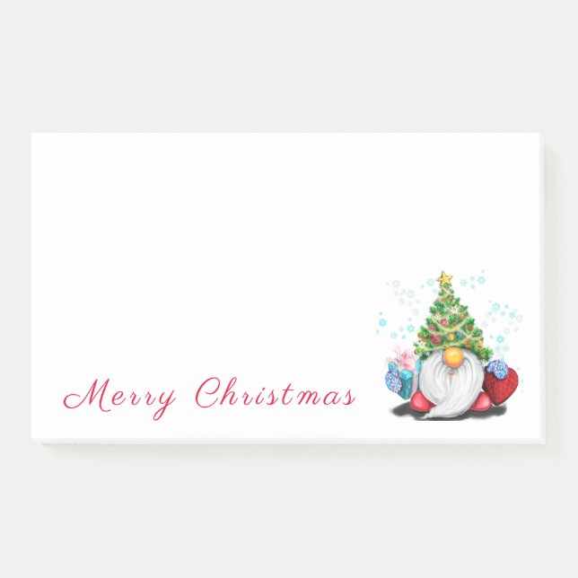 Christmas Tree Hat Gnome Post it Notes (Front)