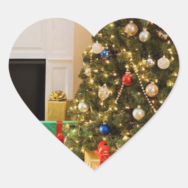 Christmas tree heart sticker (Front)