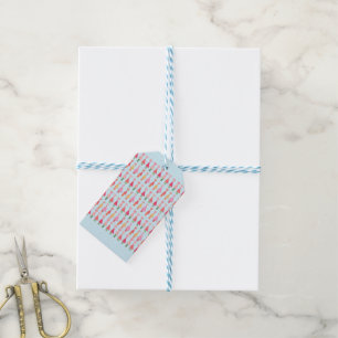 Christmas Tree Hearts Wrapping Paper Gift Tags