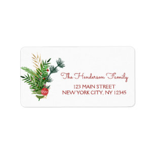 Christmas Tree Holiday and Ornaments Label