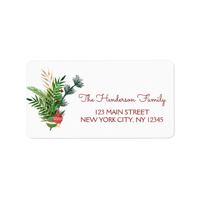 Christmas Tree Holiday and Ornaments Label (Front)