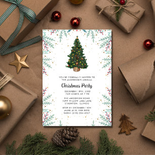 Christmas Tree Holiday Festive Party  Invitation