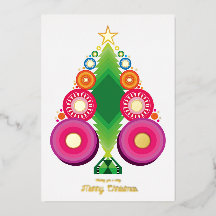 Christmas Tree Holiday Foil Gold Card