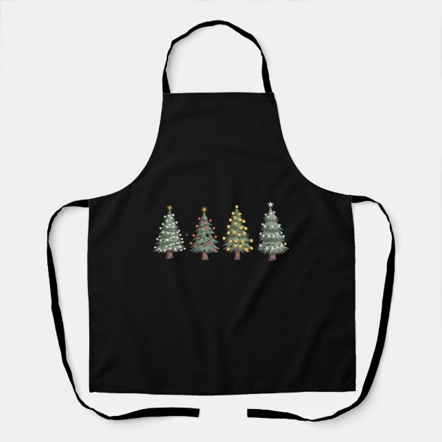 Christmas Tree Holiday Gift Winter  Apron (Front)