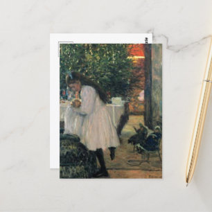 Christmas Tree Holiday Girl and Baby Vintage Art Postcard
