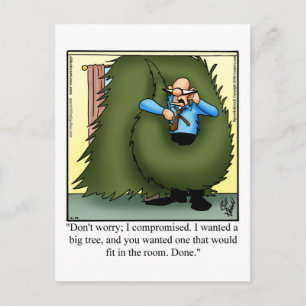 Christmas Tree Holiday Humour Postcard