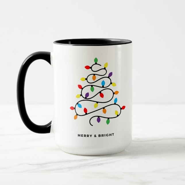 Christmas Tree Holiday Lights Mug (Left)