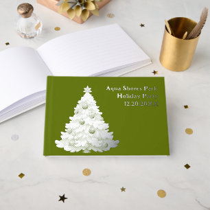 Christmas Tree Holiday Party Foil Guest Book