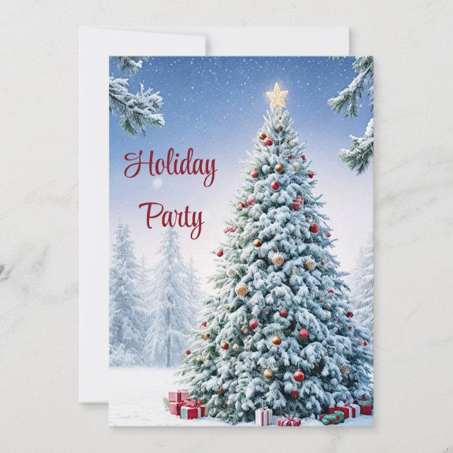 Christmas Tree Holiday Party Invitation (Front)