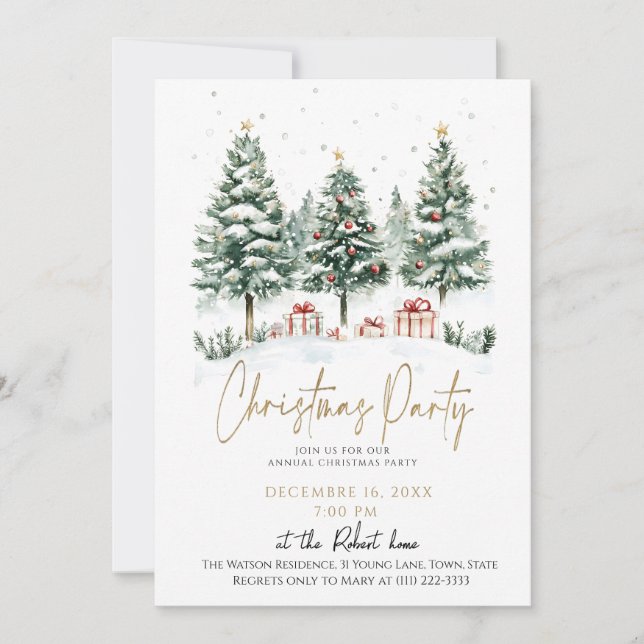  Christmas Tree Holiday party Invitation (Front)