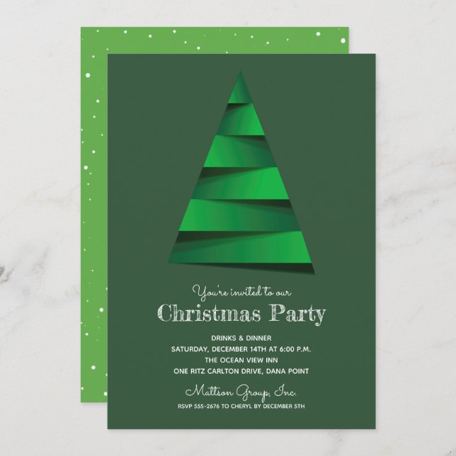 Christmas Tree Holiday Party Invitations (Front/Back)