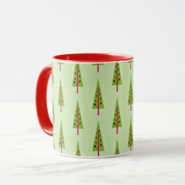 Christmas tree holiday pattern mug (Front Left)