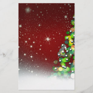 Christmas Tree Holiday Peace Love Destiny Stationery