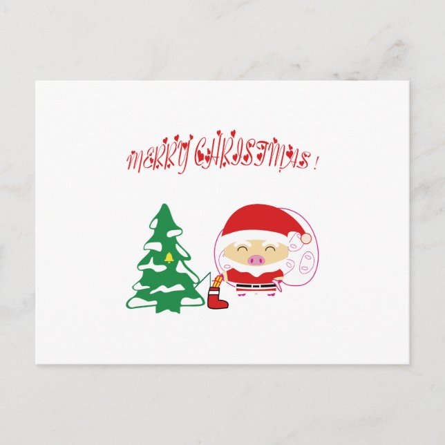 Christmas tree holiday postcard (Front)