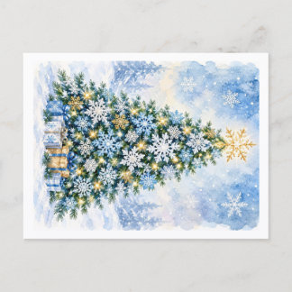 Christmas tree holiday postcard
