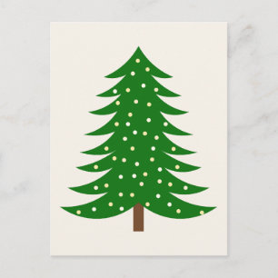 Christmas tree holiday postcard