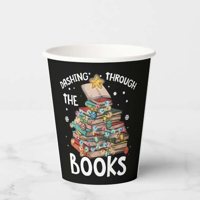 Christmas Tree Holiday Reading Reader Pyjamas Paper Cups (Front)