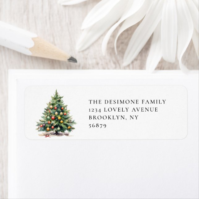 Christmas Tree Holiday Return Address Label (Insitu)