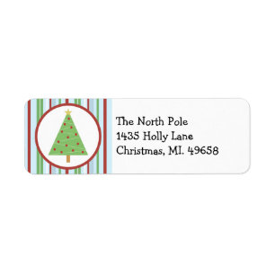 Christmas Tree Holiday Return Address Label